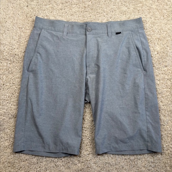 TravisMathew Other - TravisMathew Mens Grey Heather‎ Striped Golf Shorts Size 32 Performance Stretch